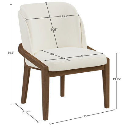Navo Cream Vegan Leather Upholstered Dining Chair