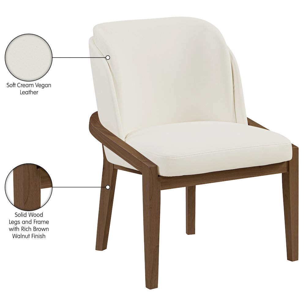 Navo Cream Vegan Leather Upholstered Dining Chair