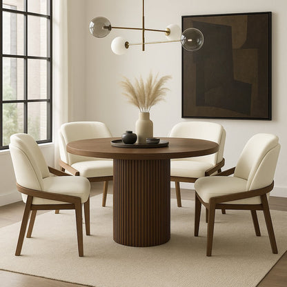 Navo Cream Vegan Leather Upholstered Dining Chair