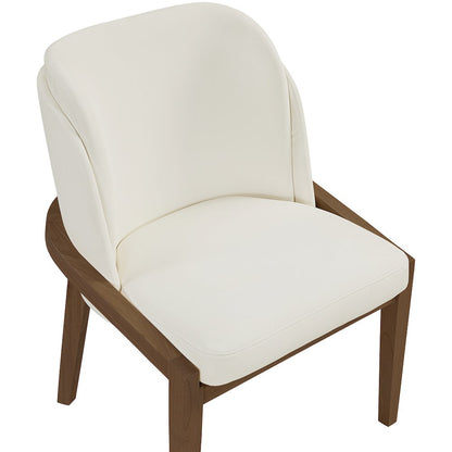 Navo Cream Vegan Leather Upholstered Dining Chair