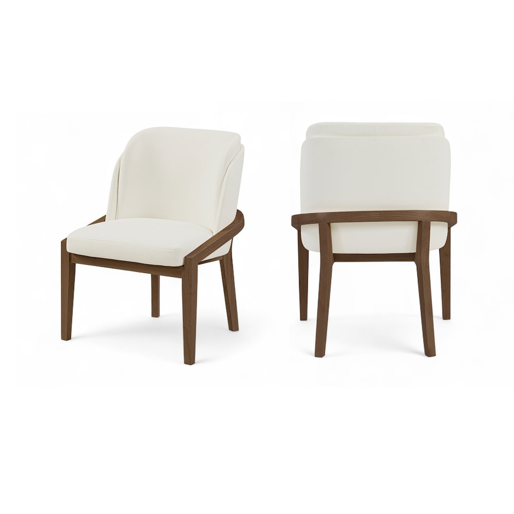 Navo Cream Vegan Leather Upholstered Dining Chair