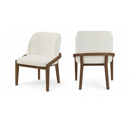 Navo Cream Vegan Leather Upholstered Dining Chair