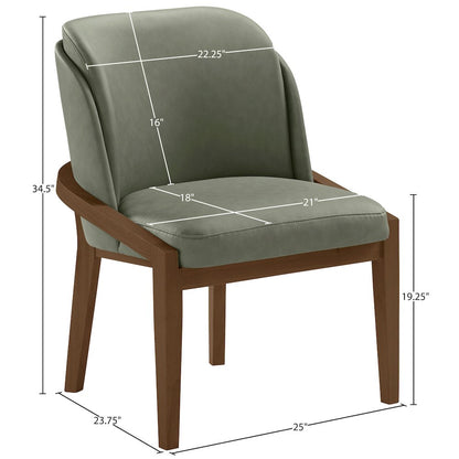 Navo Green Vegan Leather Upholstered Dining Chair