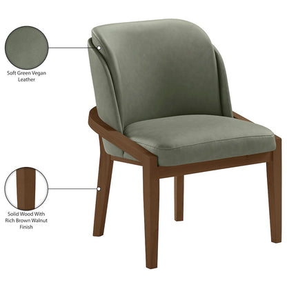 Navo Green Vegan Leather Upholstered Dining Chair