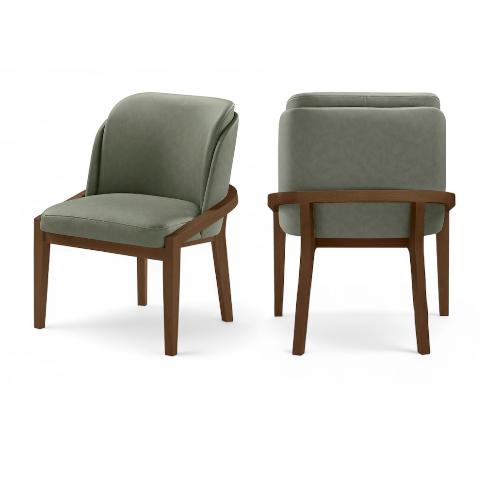 Navo Green Vegan Leather Upholstered Dining Chair