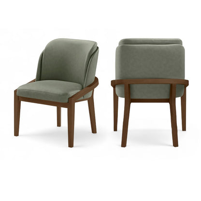 Navo Green Vegan Leather Upholstered Dining Chair