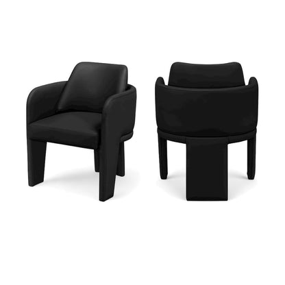 Vanda Black Vegan Leather Upholstered Dining Chair