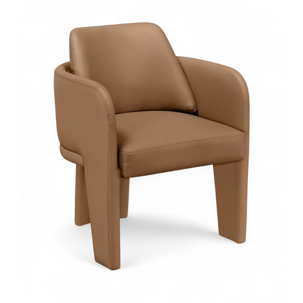 Vanda Cognac Vegan Leather Upholstered Dining Chair