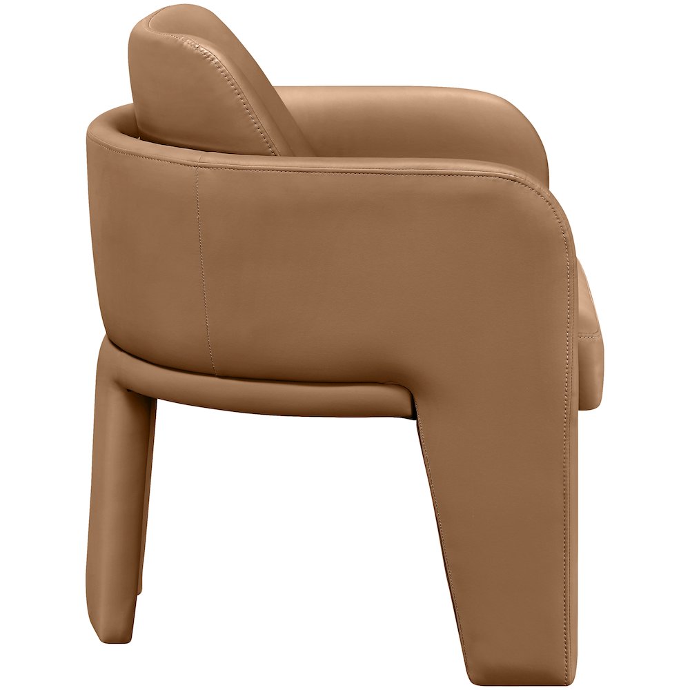 Vanda Cognac Vegan Leather Upholstered Dining Chair