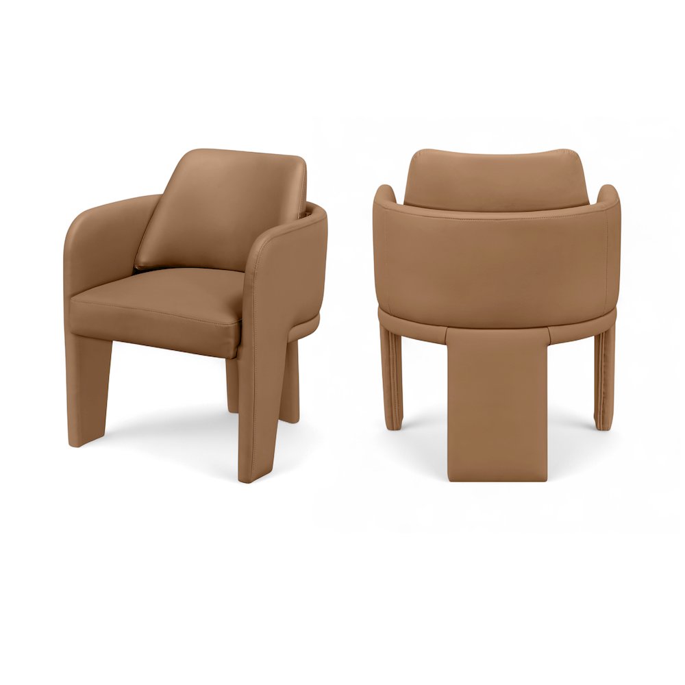 Vanda Cognac Vegan Leather Upholstered Dining Chair