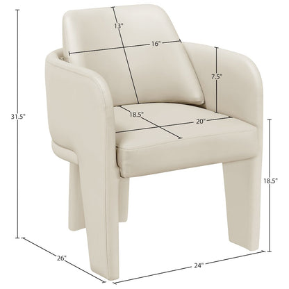 Vanda Cream Vegan Leather Upholstered Dining Chair