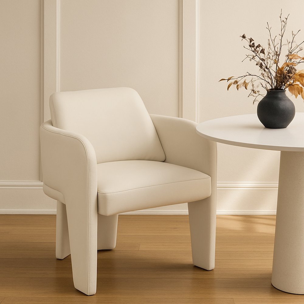 Vanda Cream Vegan Leather Upholstered Dining Chair