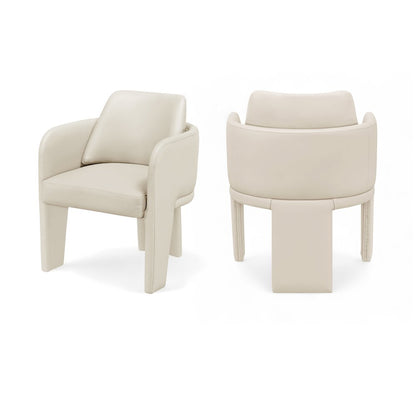 Vanda Cream Vegan Leather Upholstered Dining Chair