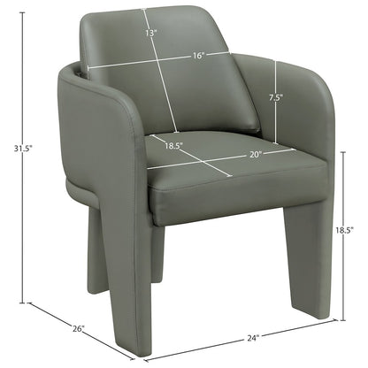 Vanda Olive Vegan Leather Upholstered Dining Chair