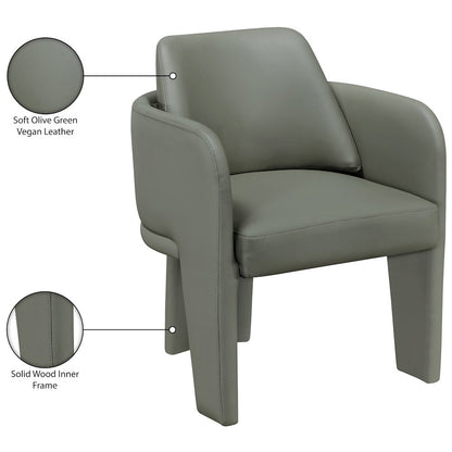 Vanda Olive Vegan Leather Upholstered Dining Chair