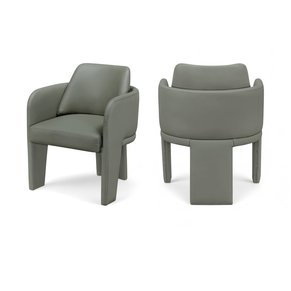 Vanda Olive Vegan Leather Upholstered Dining Chair