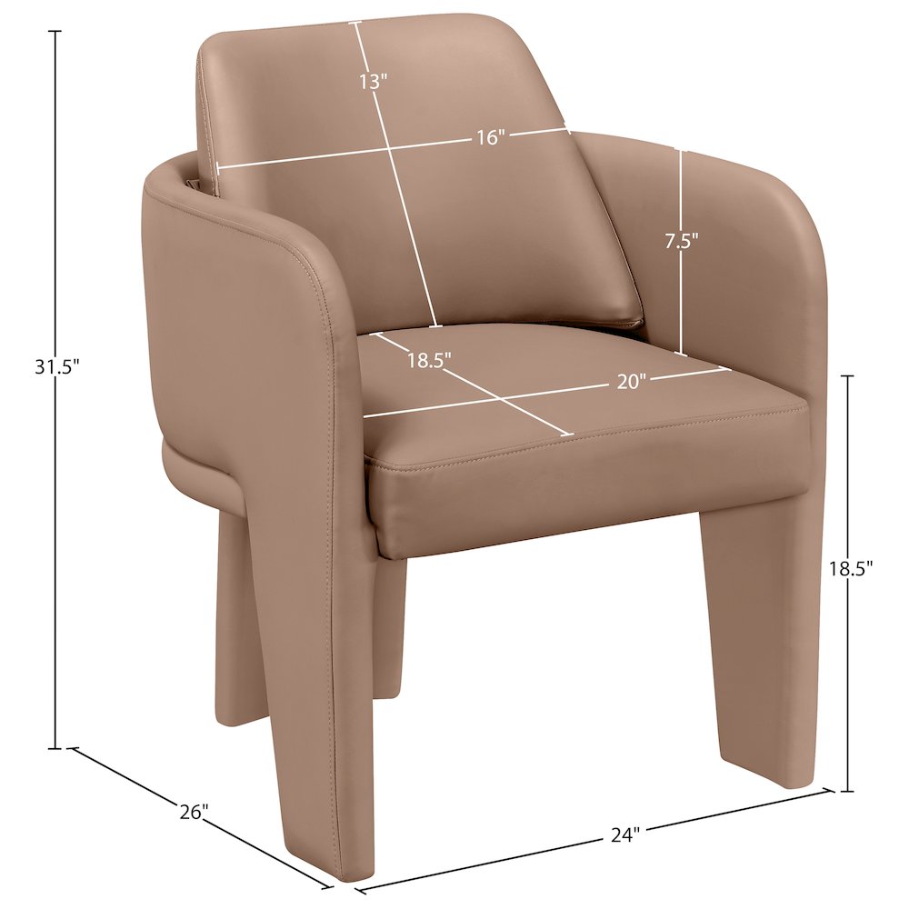 Vanda Tan Vegan Leather Upholstered Dining Chair