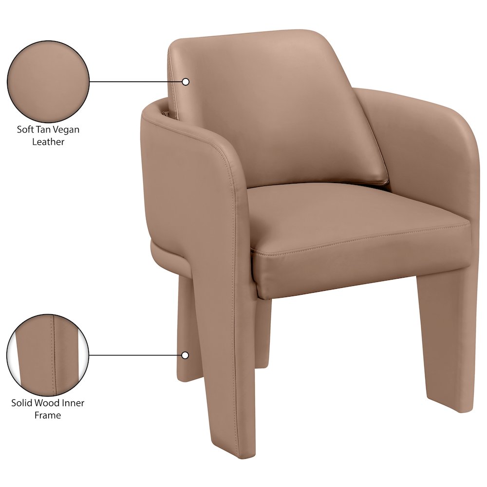 Vanda Tan Vegan Leather Upholstered Dining Chair