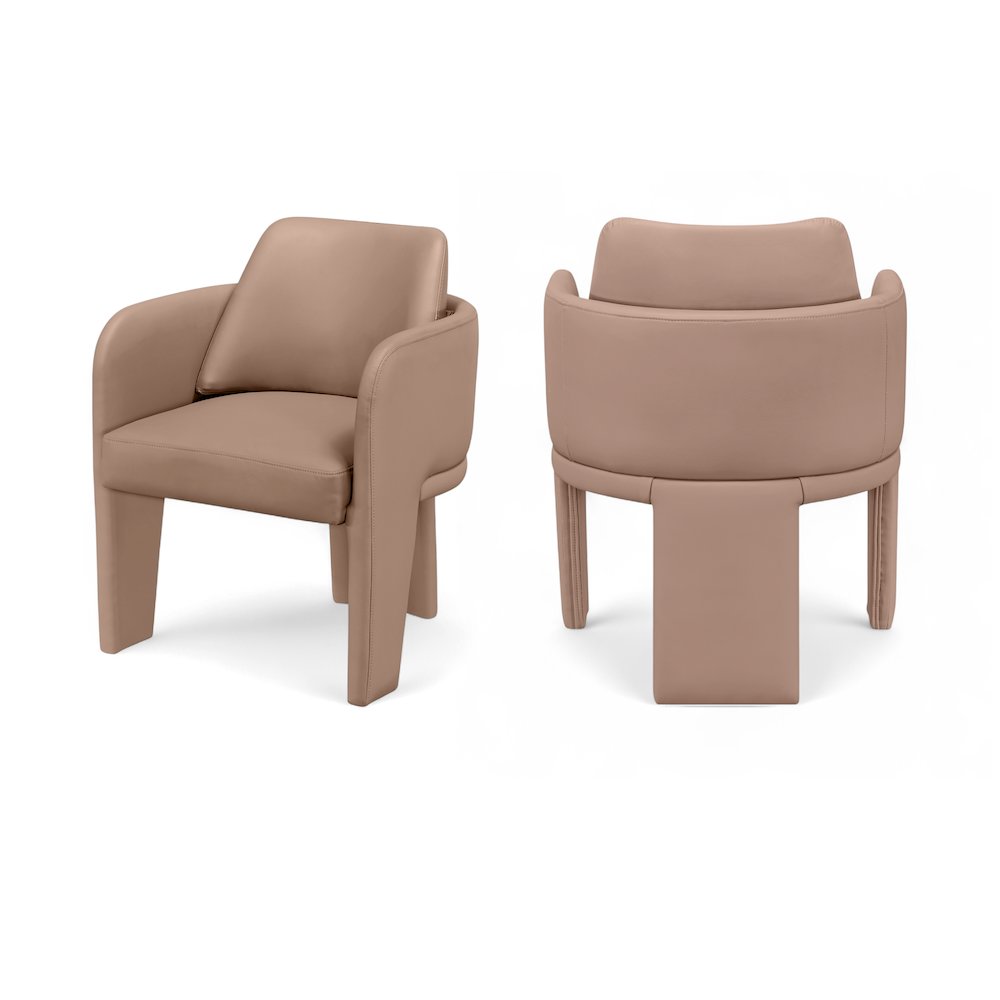 Vanda Tan Vegan Leather Upholstered Dining Chair