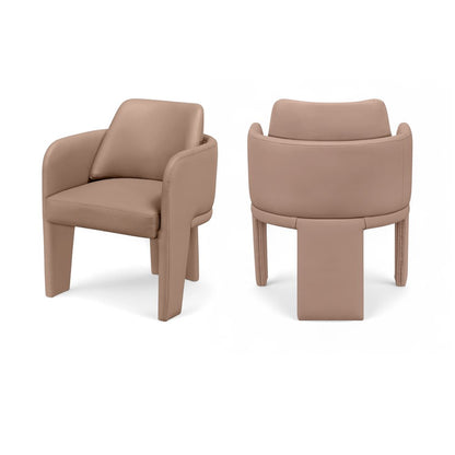 Vanda Tan Vegan Leather Upholstered Dining Chair