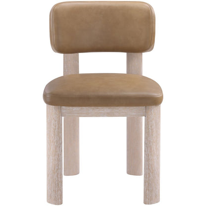 Paloma Tan Vegan Leather Upholstered Dining Chair, Set of 2