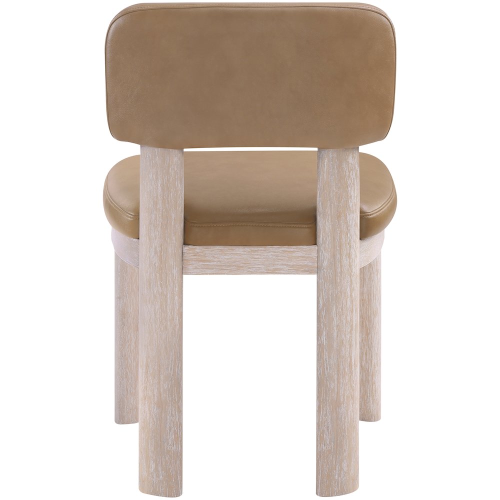 Paloma Tan Vegan Leather Upholstered Dining Chair, Set of 2