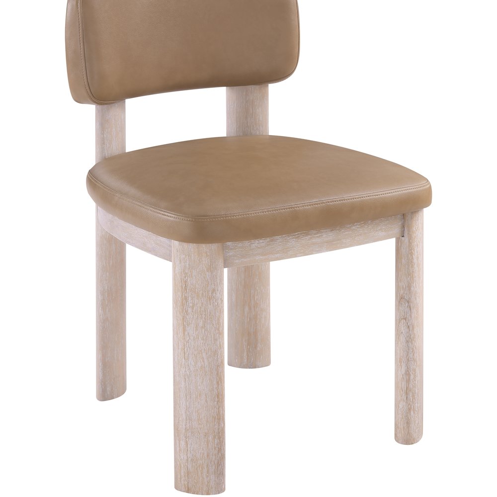 Paloma Tan Vegan Leather Upholstered Dining Chair, Set of 2