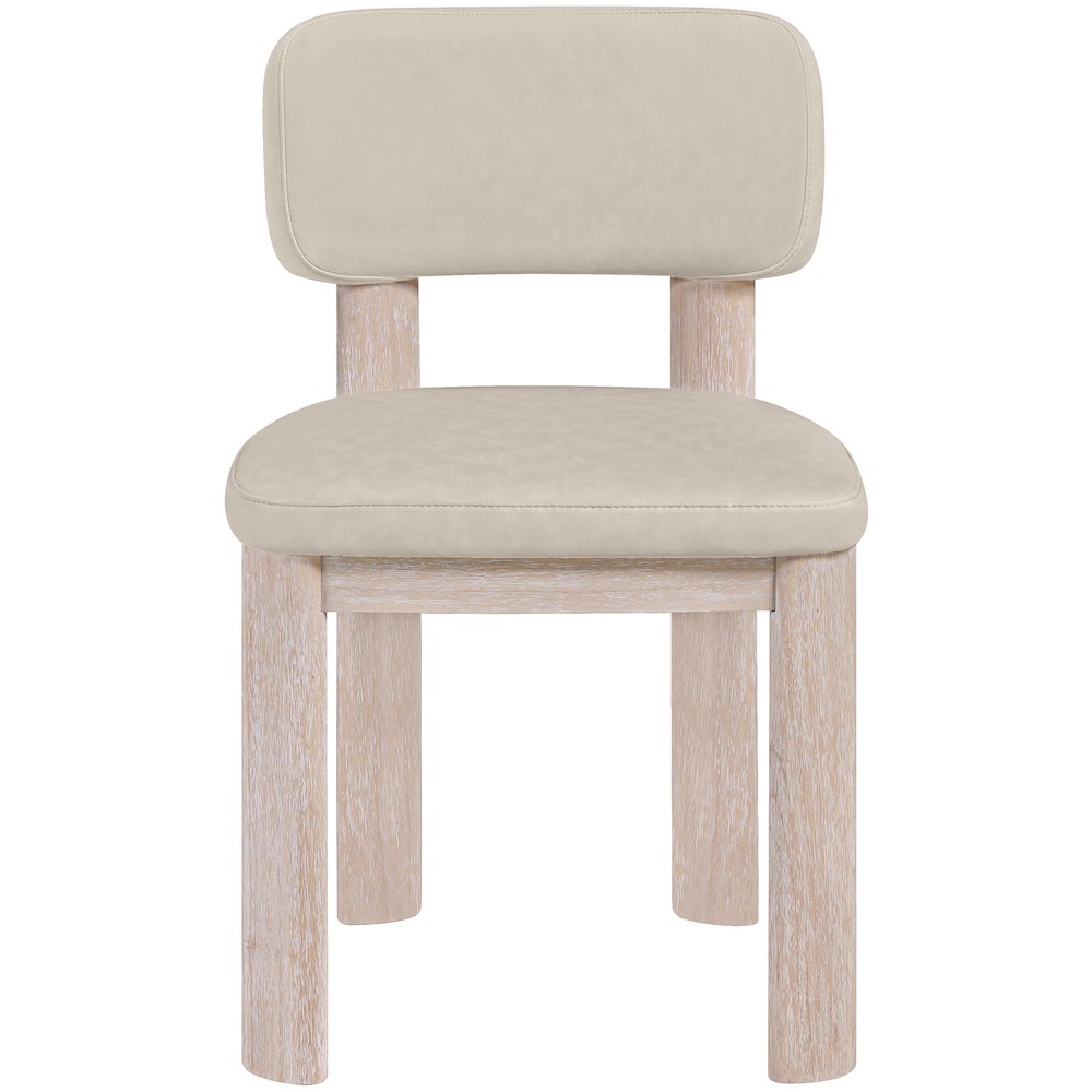 Paloma Taupe Vegan Leather Upholstered Dining Chair, Set of 2