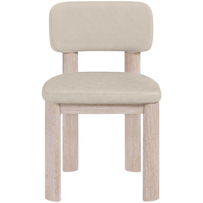 Paloma Taupe Vegan Leather Upholstered Dining Chair, Set of 2