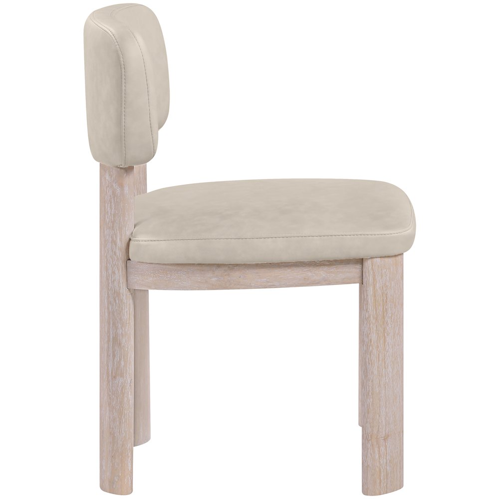 Paloma Taupe Vegan Leather Upholstered Dining Chair, Set of 2