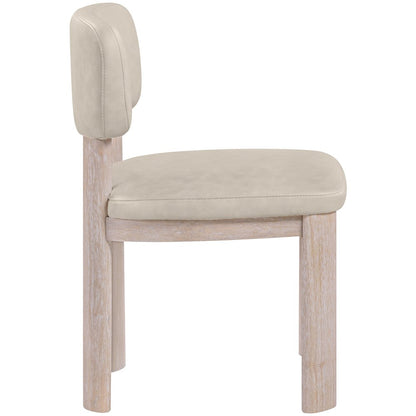 Paloma Taupe Vegan Leather Upholstered Dining Chair, Set of 2