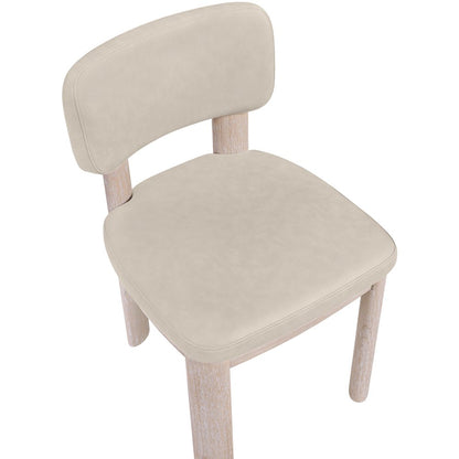 Paloma Taupe Vegan Leather Upholstered Dining Chair, Set of 2