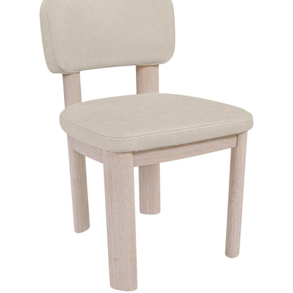 Paloma Taupe Vegan Leather Upholstered Dining Chair, Set of 2