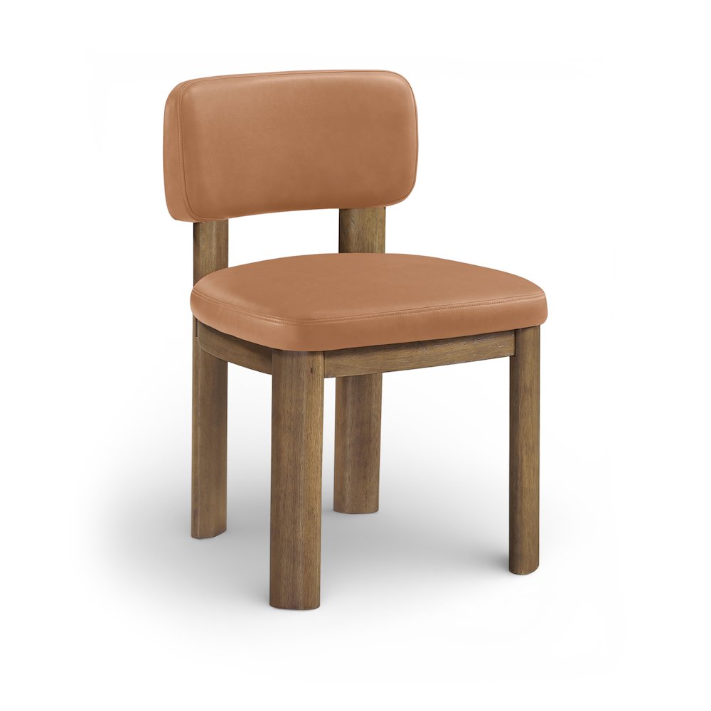 Paloma Cognac Vegan Leather Upholstered Dining Chair, Set of 2