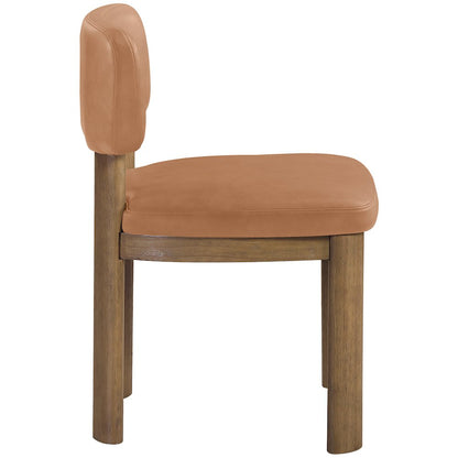 Paloma Cognac Vegan Leather Upholstered Dining Chair, Set of 2