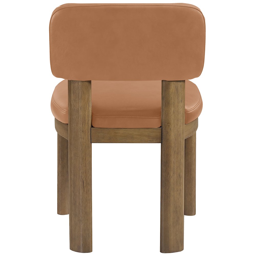 Paloma Cognac Vegan Leather Upholstered Dining Chair, Set of 2