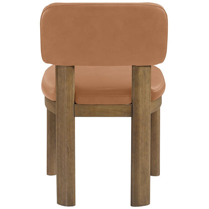 Paloma Cognac Vegan Leather Upholstered Dining Chair, Set of 2