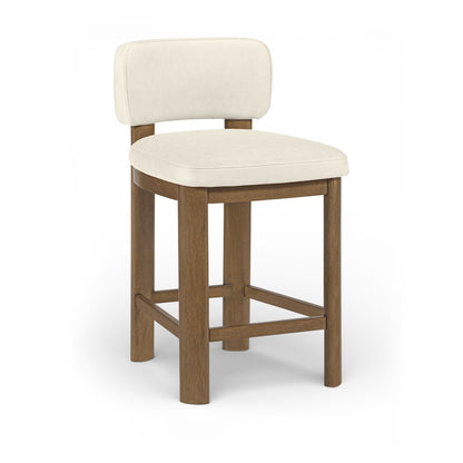 Paloma Cream Vegan Leather Upholstered Counter Stool, Set of 2