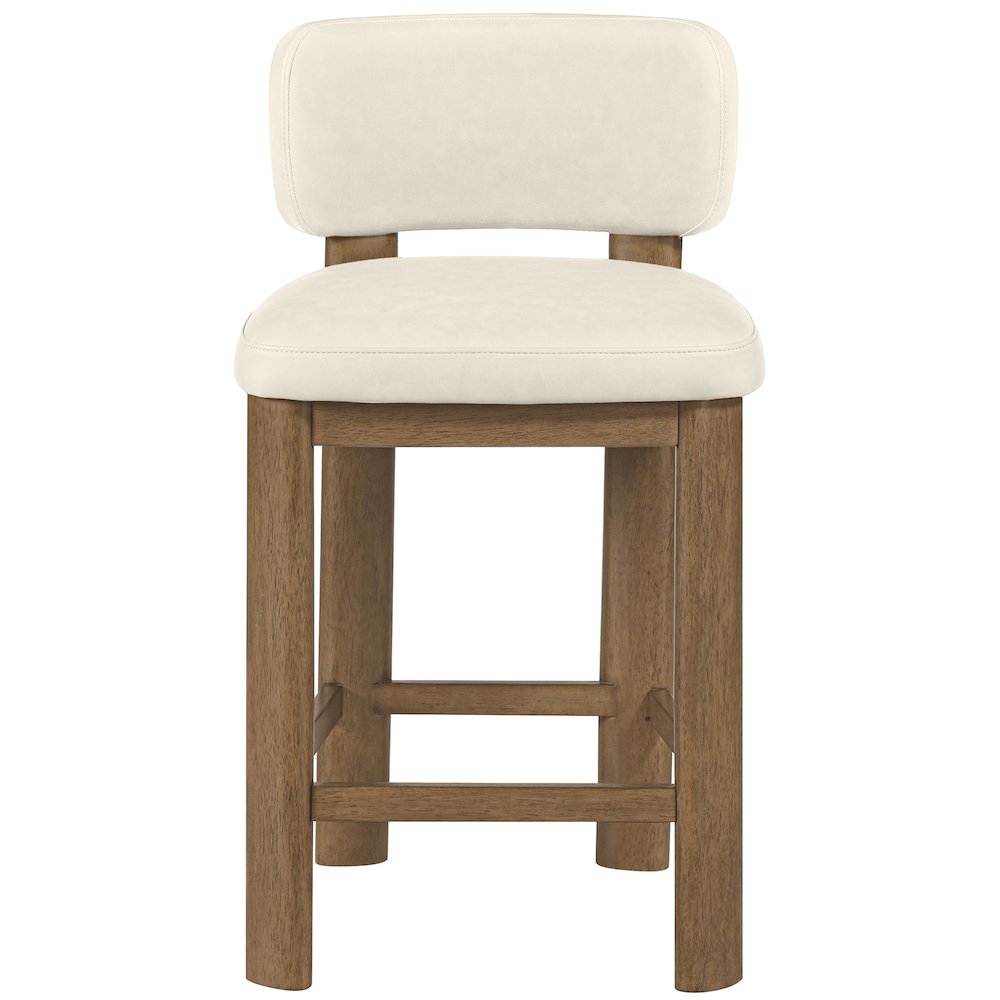 Paloma Cream Vegan Leather Upholstered Counter Stool, Set of 2