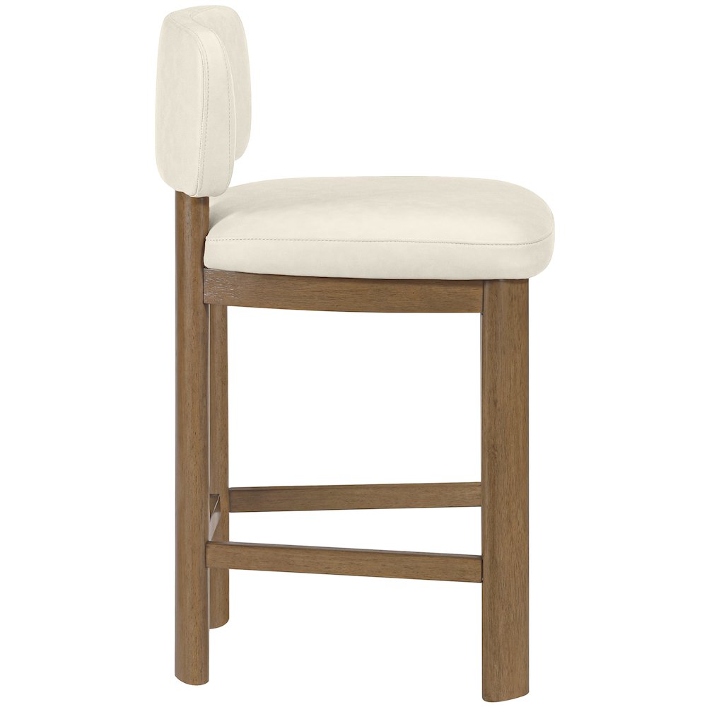 Paloma Cream Vegan Leather Upholstered Counter Stool, Set of 2