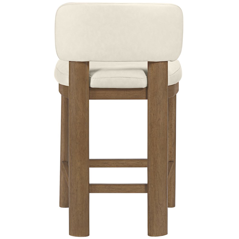 Paloma Cream Vegan Leather Upholstered Counter Stool, Set of 2