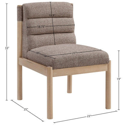 Eloura Brown Linen Textured Fabric Upholstered Dining Chair, Set of 2
