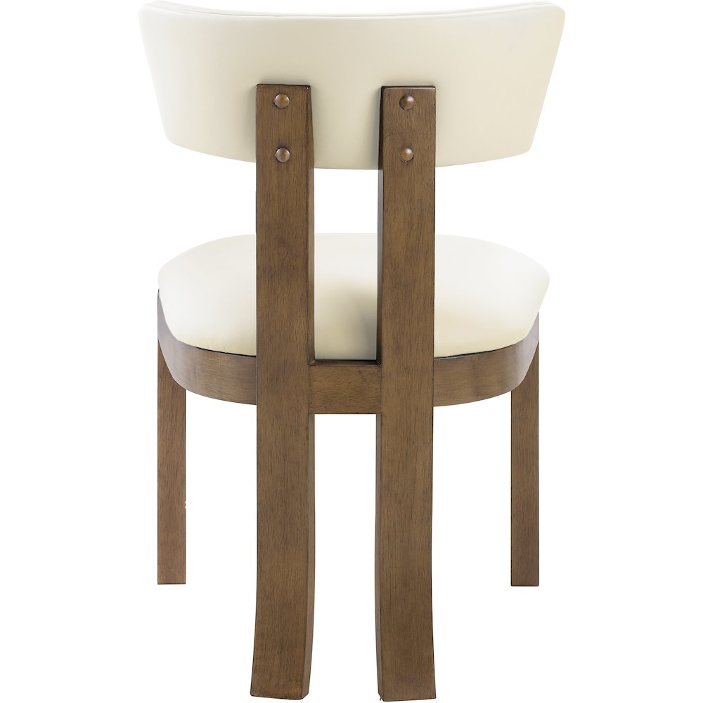 Lavrin Cream Vegan Leather Upholstered Dining Side Chair, Set of 2