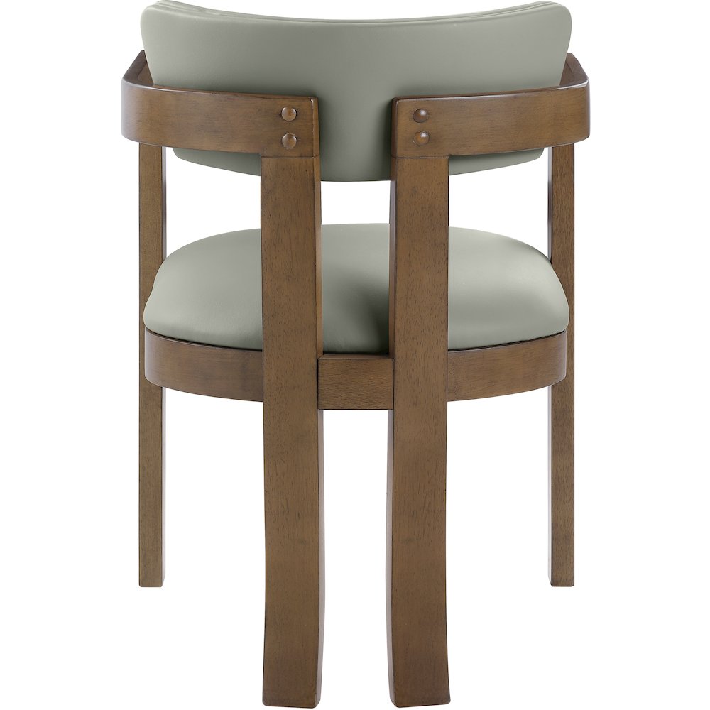 Lavrin Olive Vegan Leather Upholstered Dining Arm Chair, Set of 2