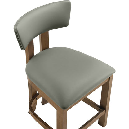 Lavrin Olive Vegan Leather Upholstered Counter Stool, Set of 2