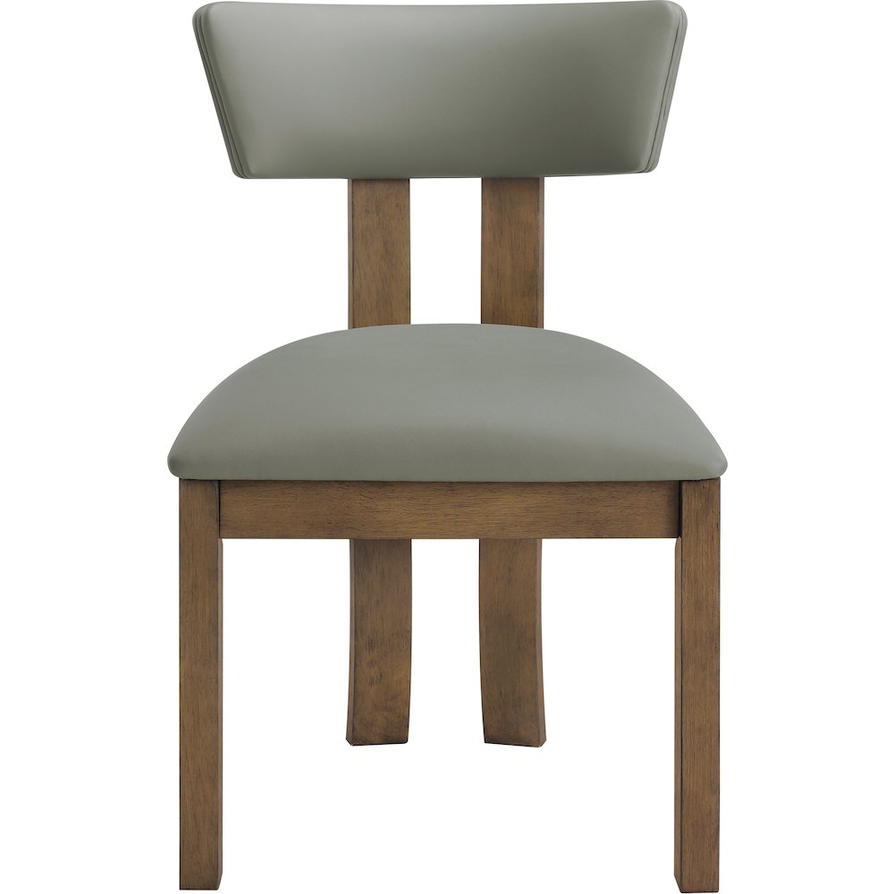 Lavrin Olive Vegan Leather Upholstered Dining Side Chair, Set of 2