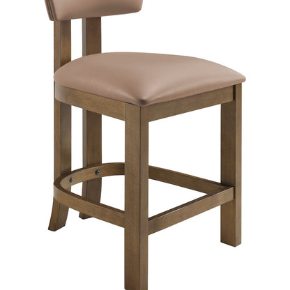 Lavrin Tan Vegan Leather Upholstered Counter Stool, Set of 2