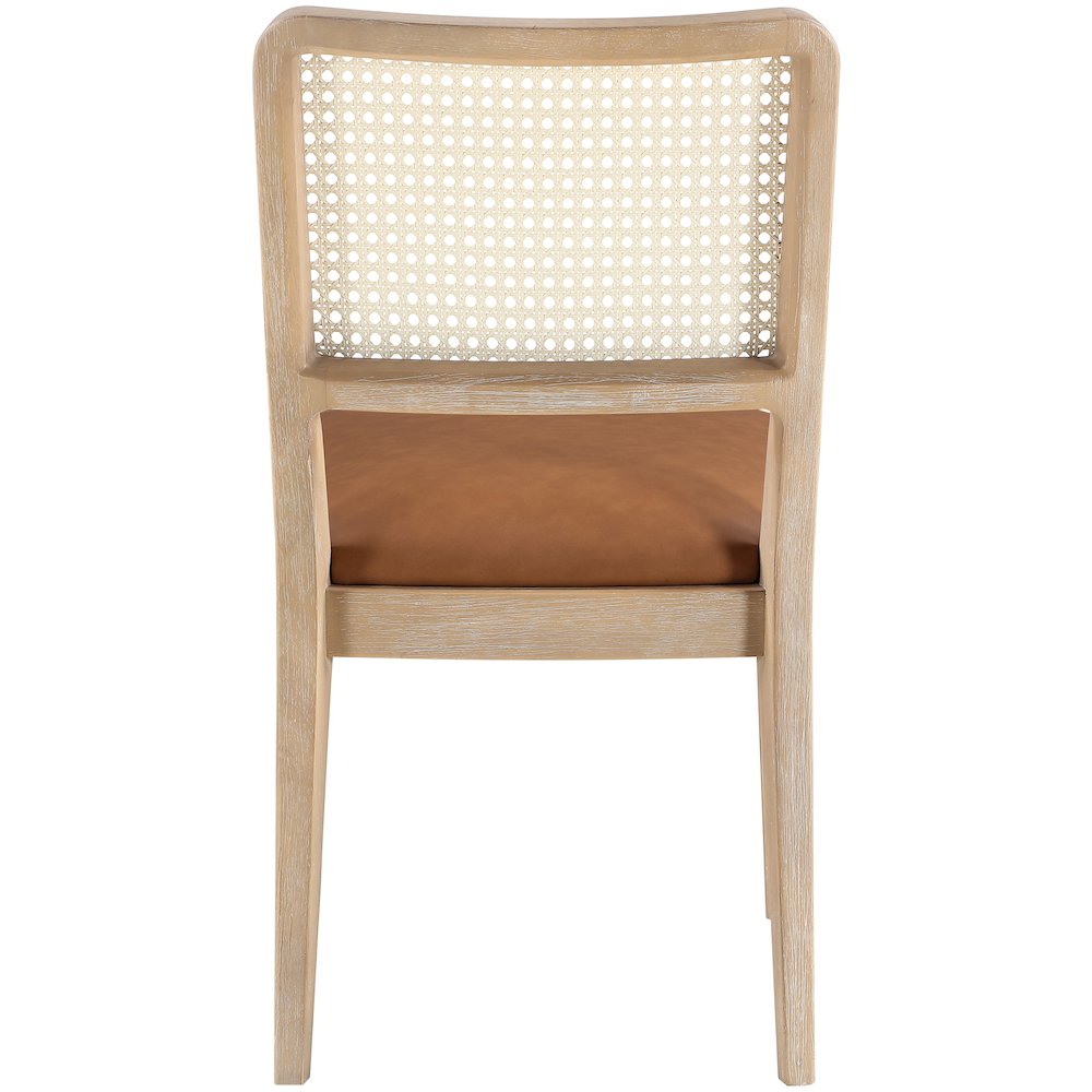 Atrium Cognac Vegan Leather Upholstered Dining Chair, Set of 2