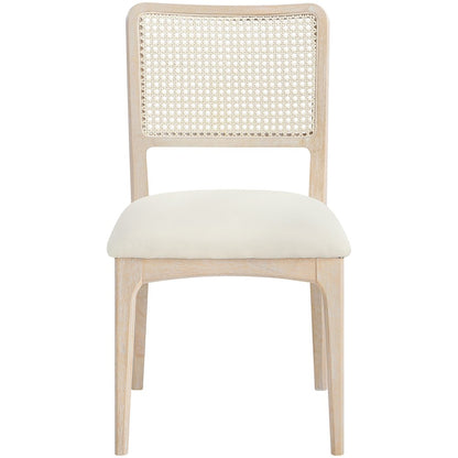 Atrium Cream Vegan Leather Upholstered Dining Chair, Set of 2