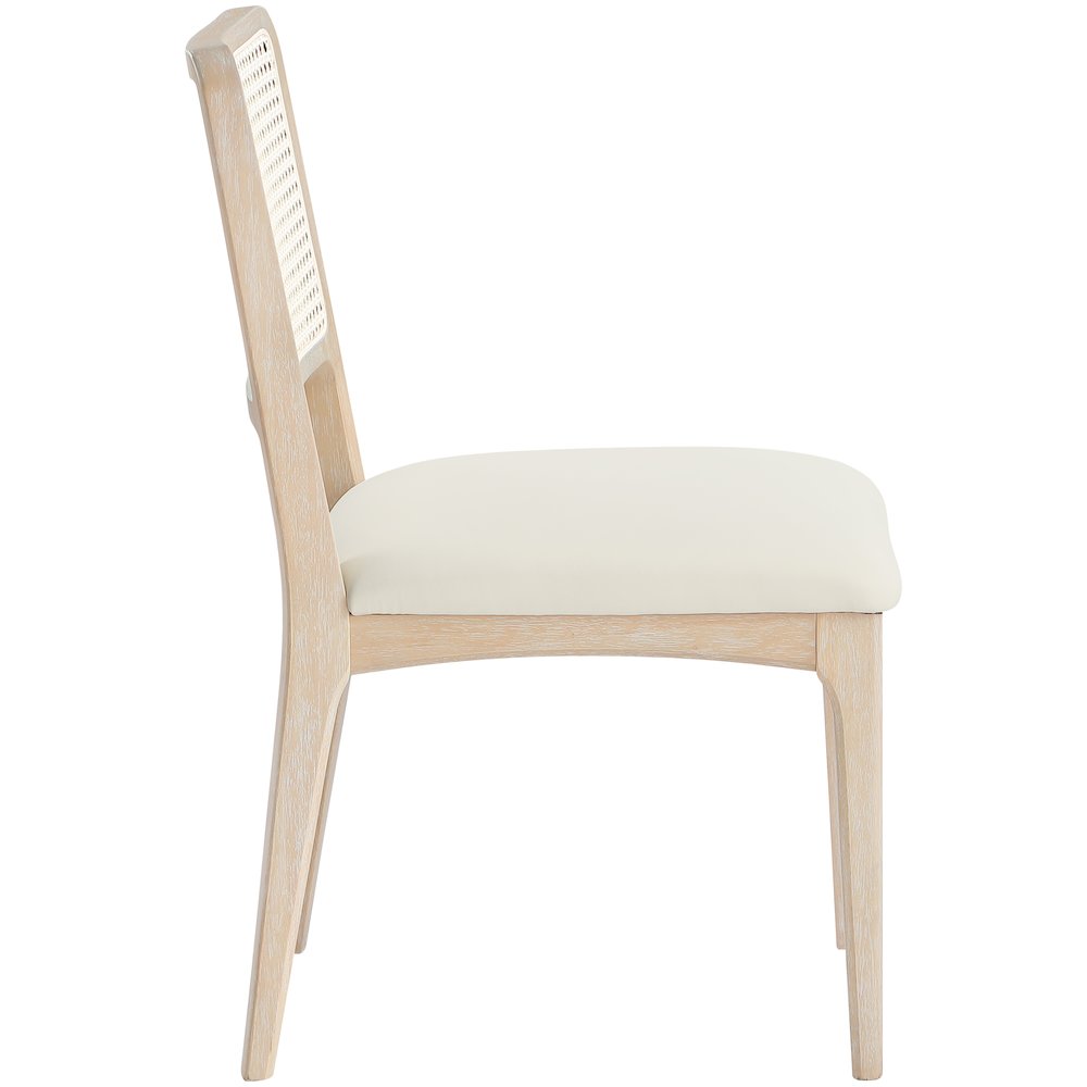 Atrium Cream Vegan Leather Upholstered Dining Chair, Set of 2